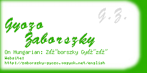 gyozo zaborszky business card